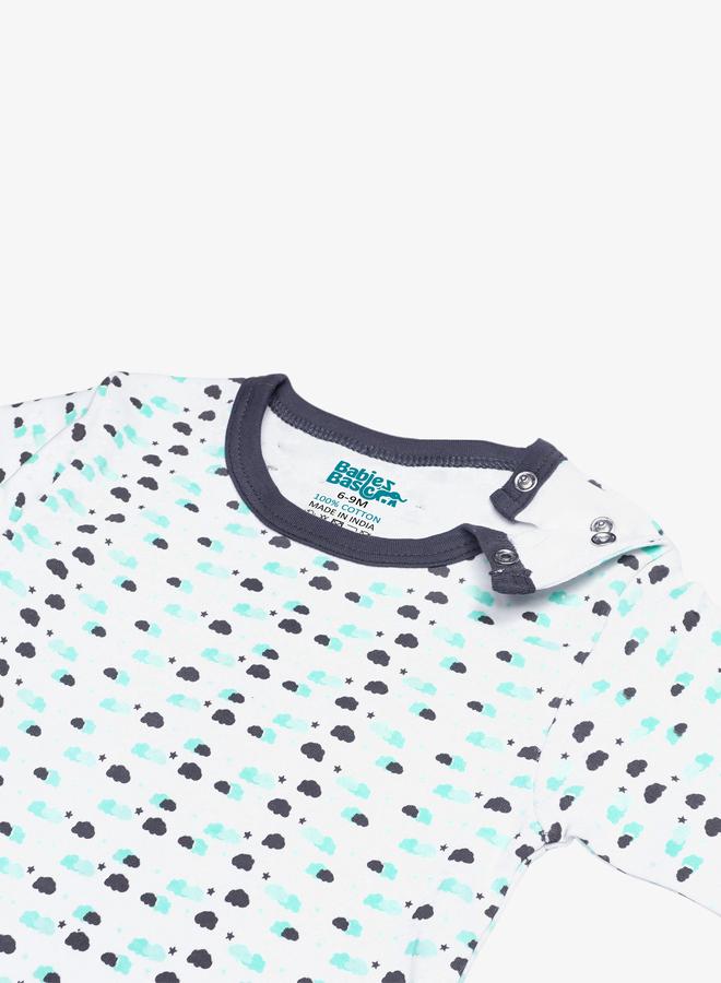 Babies Basic 5-Piece 100% Cotton Bib, Romper, Mittens, Cap and Sleepsuit Set - Image 5